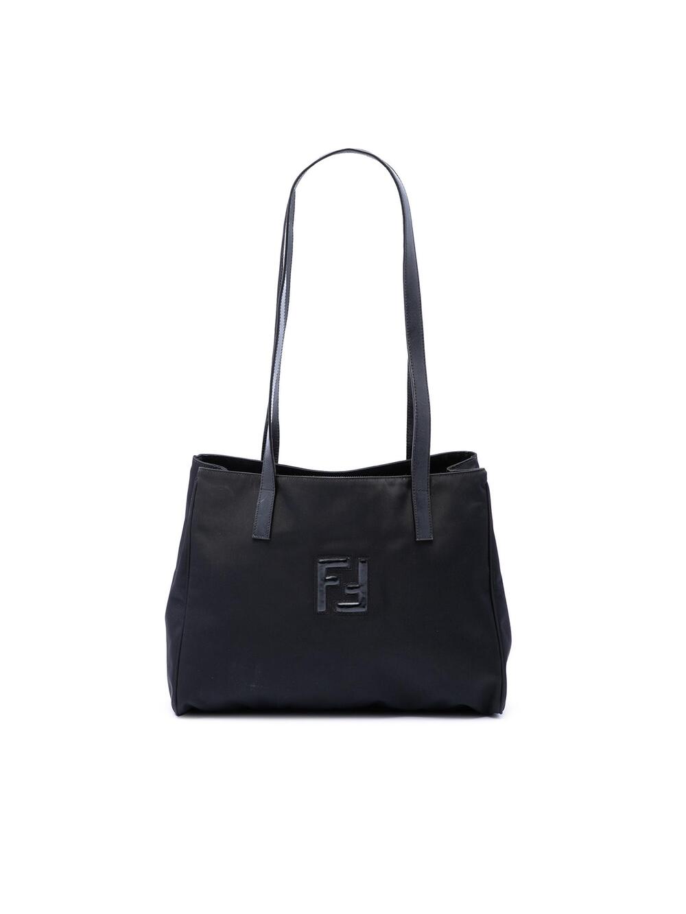 Fendi Ff Nylon Tote Pre-Loved Black #371886F54B